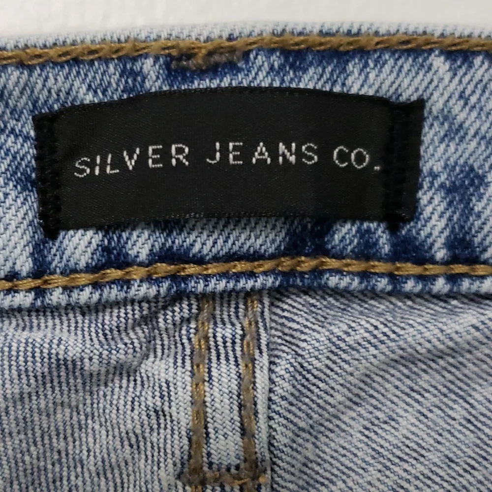 Silver Frisco‎ Tapered high rise acid wash jeans with front seam
